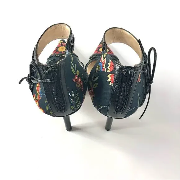 Vintage Dior SS 2002 Floral Print Bow Detail Pointed Toe High Heel Pumps 38 - Picture 5 of 8